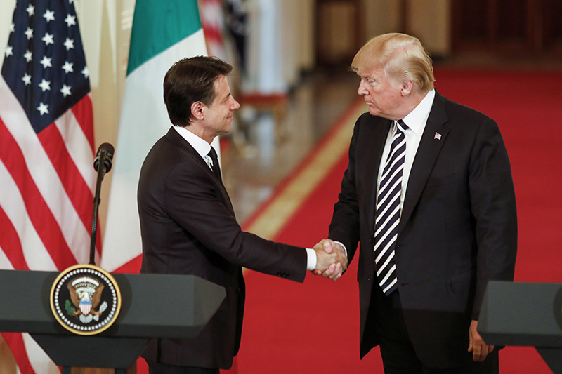 President Donald J. Trump participates in a joint press conference with Giuseppe Conte, Prime Minister of the Italian Republic, Monday, July 30, 2018, ... PRIMO Magazine, For and About Italian Americans.
